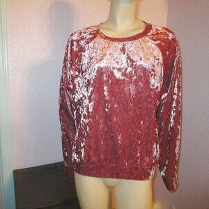 Three Bird Nest Velvet Sweatshirt Top Size 2X Pullover Long Sleeves Fairy Boho
